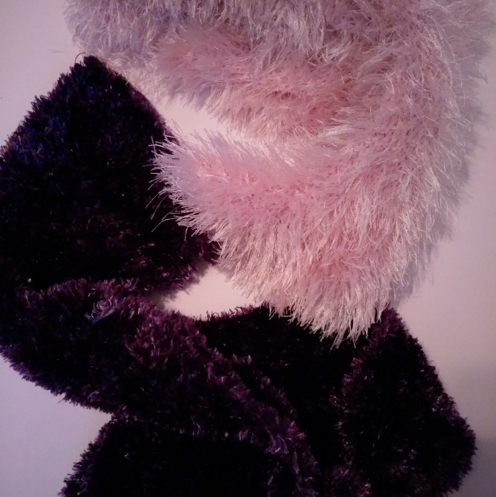 2 Fuzzy Fluffy Warm Scarves